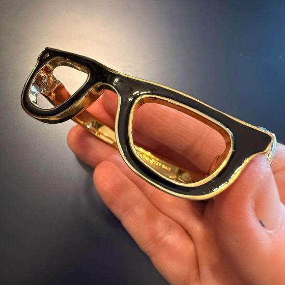 Kate Spade Goreski Eyeglasses Gold & Black Enamel Bracelet - Picture 7 of 9
